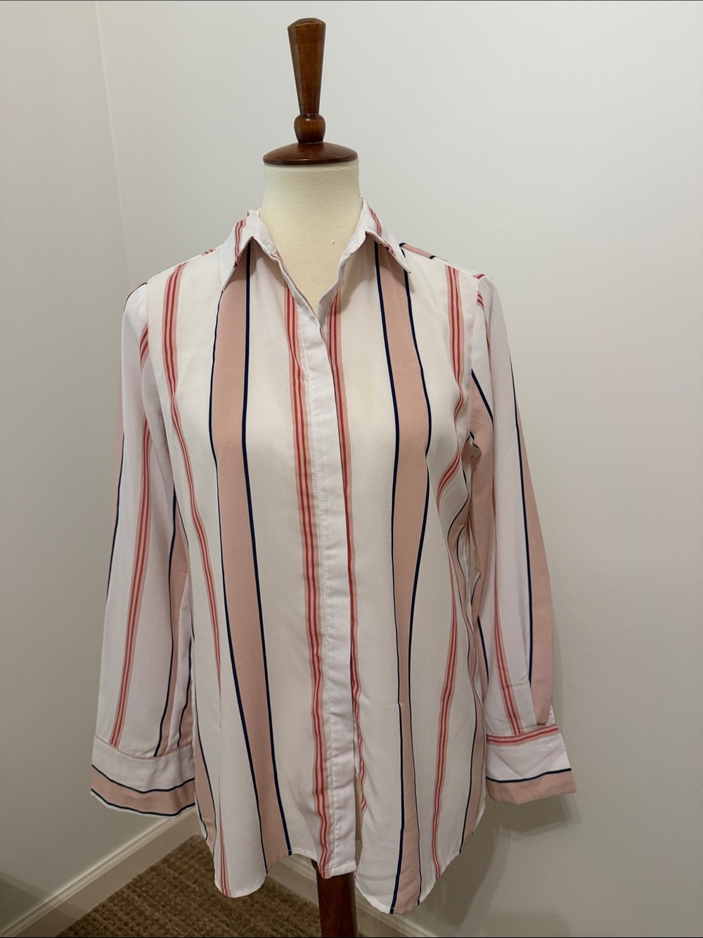 Zac & Rachel Women’s Striped Button-Down Blouse size Small